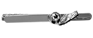 Football & Boot Rhodium & Black Tie Clip