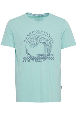 Happiness Comes in Waves T-shirt / Aqua Sky