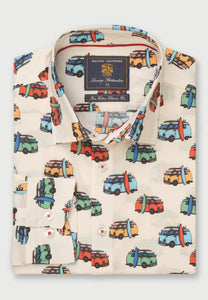 Cream Van and Surfboard Shirt