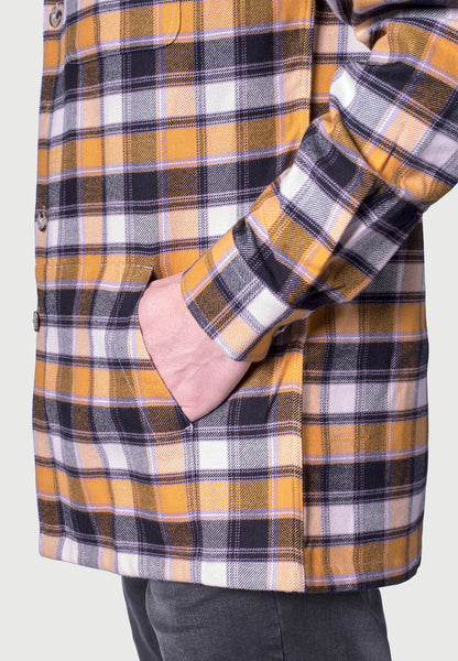 Mustard/Navy Check Brushed Cotton Overshirt