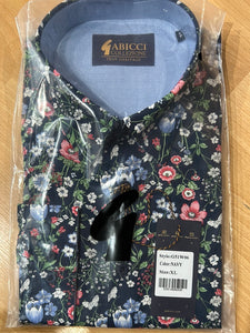 Long sleeve navy floral shirt