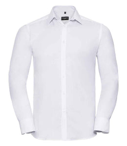 White Herringbone Tailored Fit Formal Shirt