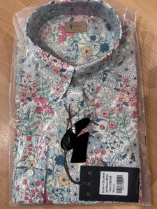 Long sleeve cream floral shirt