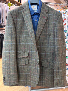 Scott 100% Wool Olive Check Blazer