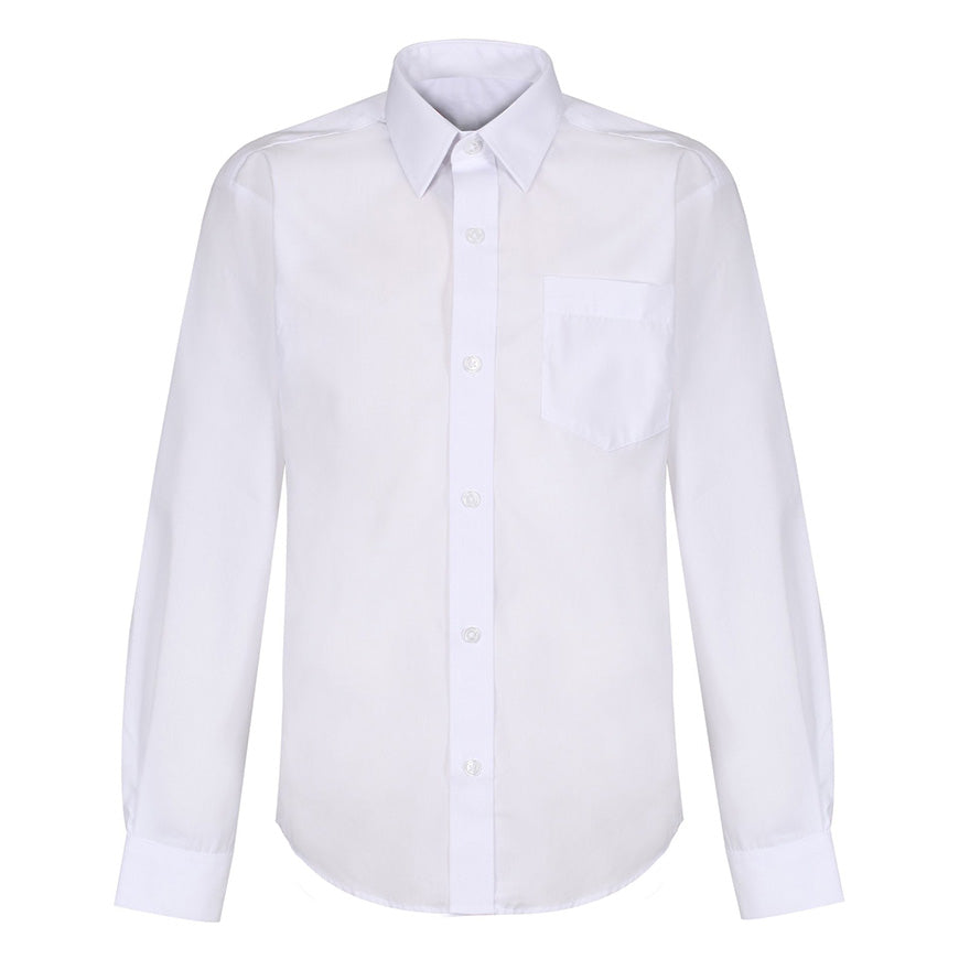 Boys Long Sleeve Shirt - Twin Pack (White)