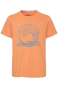 Happiness Comes in Waves T-shirt / Coral Gold