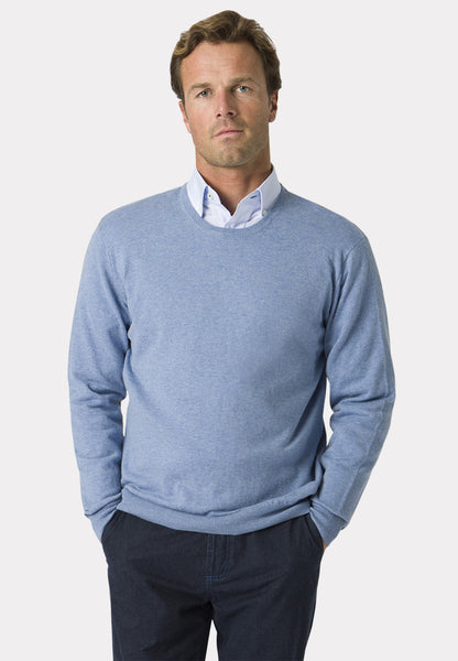 Devon Luxury Cotton Merino Crew Neck Jumper