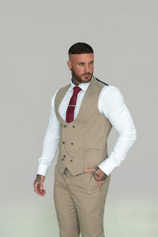 Elwood Houndstooth Double Breasted Waistcoat