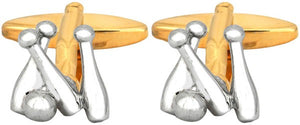 Skittles & Ball 2-tone Rhodium & Gold Plated Cufflinks