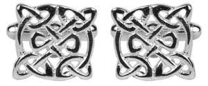 Celtic Round Rhodium Cufflinks