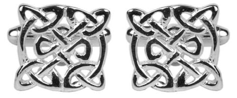 Celtic Round Rhodium Cufflinks