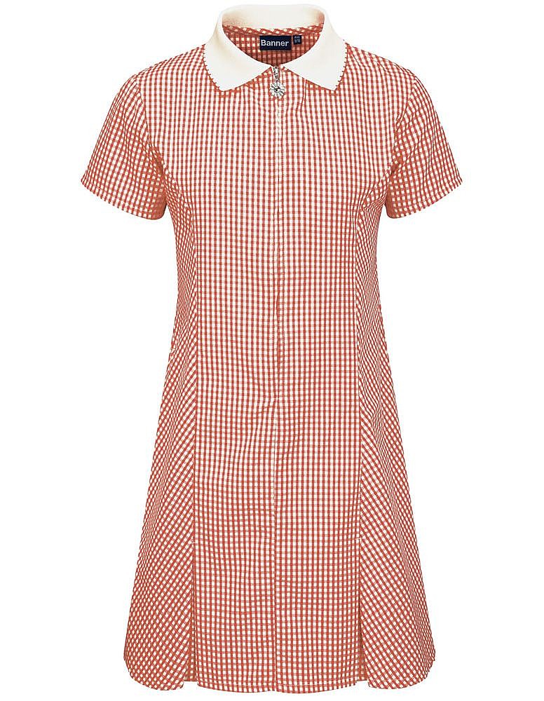 Avon Corded Gingham Dress RED