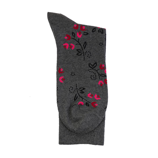 Ditsy Flower Grey Marl - Organic Cotton