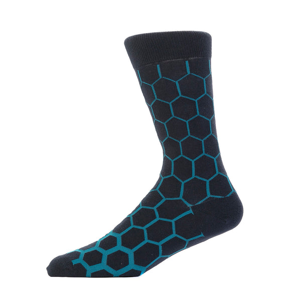 Graduated Hexagon Navy/Teal- Organic Cotton