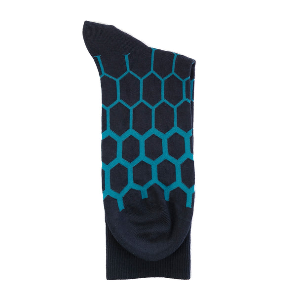 Graduated Hexagon Navy/Teal- Organic Cotton