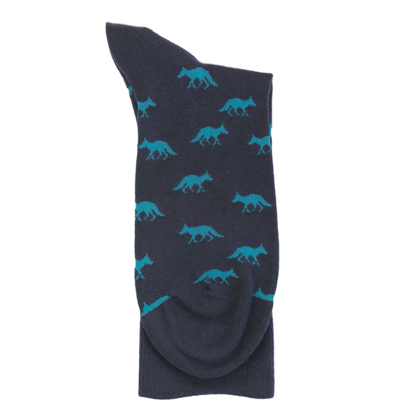 Lone Fox Navy/Teal - Organic Cotton